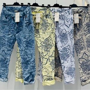ITALIAN Floral Crinkle jeggings